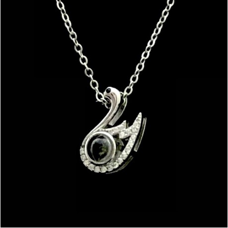 Swan pendant with magnifying element !