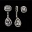 Detachable silver earrings solitaires