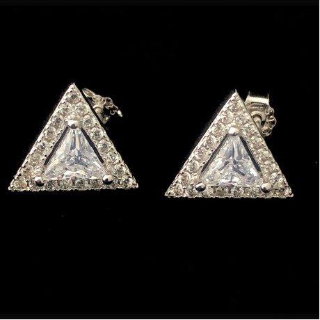 Triangular Solitaire Earrings