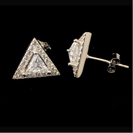 Triangular Solitaire Earrings