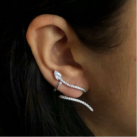 Silver serpenti earrings