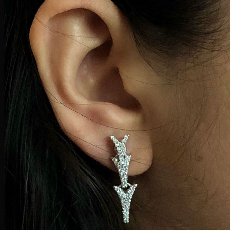 Detachable silver earrings