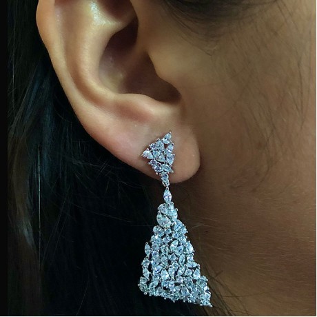 Chandelier silver Earrings