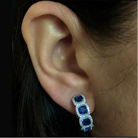 Sapphire Blue Bali earrings