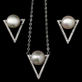 Real Pearl pendant set 5